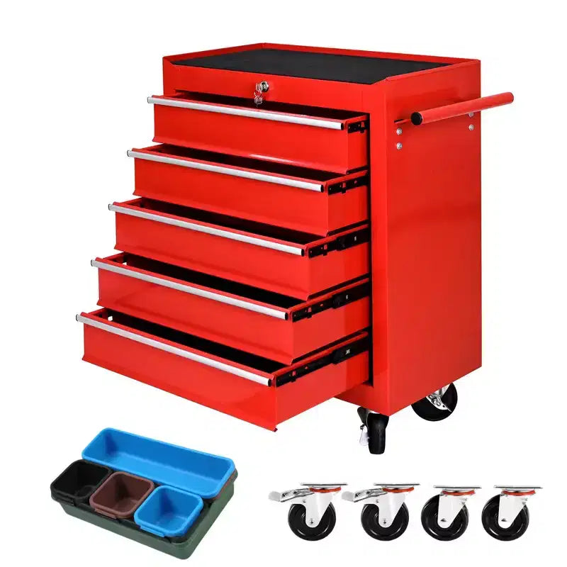 5-Drawer Rolling Tool Chest with Wheels