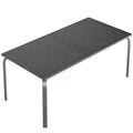 71 Aluminum Patio Dining Table, Outdoor Aluminum Patio Table, Slatted Top & Umbrella Hole, All-Weather Black for Backyard, Garden, Lawn