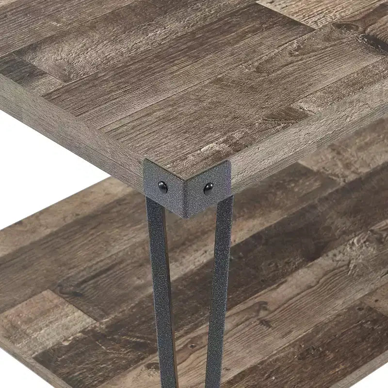 Table basse de rangement moderne avec cadre en métal et étagère inférieure