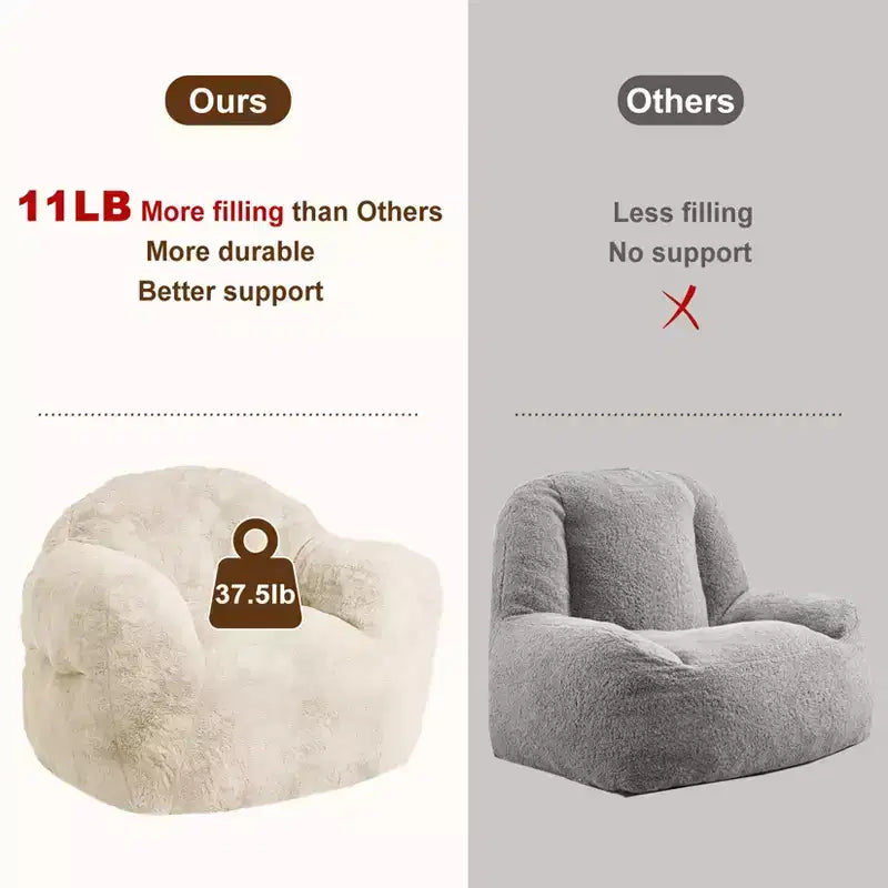 Pouf géant pour chambre et salon, beige