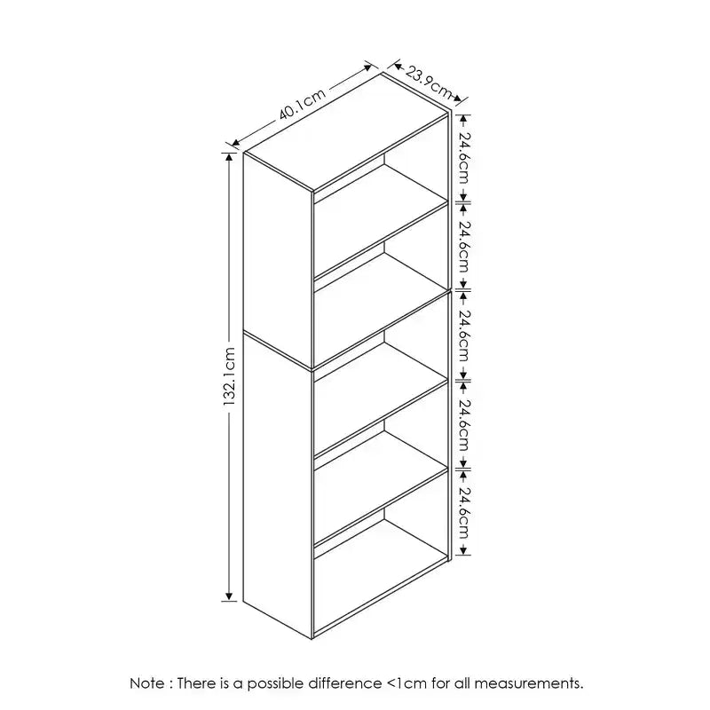 Étagère réversible 5 cubes avec rayonnages ouverts