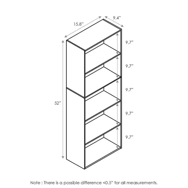 Étagère réversible 5 cubes avec rayonnages ouverts
