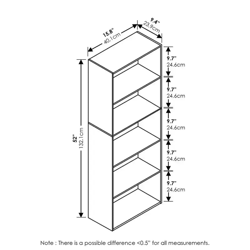 Étagère réversible 5 cubes avec rayonnages ouverts
