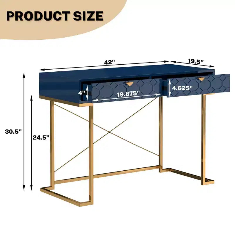 Console / Bureau de 42 po avec 2 tiroirs