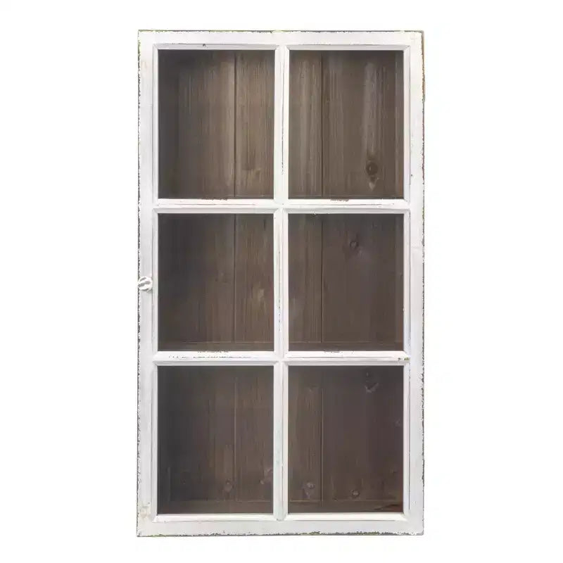Armoire murale en bois blanc antique avec 3 étagères