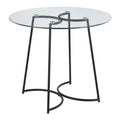 Okak Round Dining Table Kitchen Table Modern Dinette Table with Clear Glass Top for Dining Room