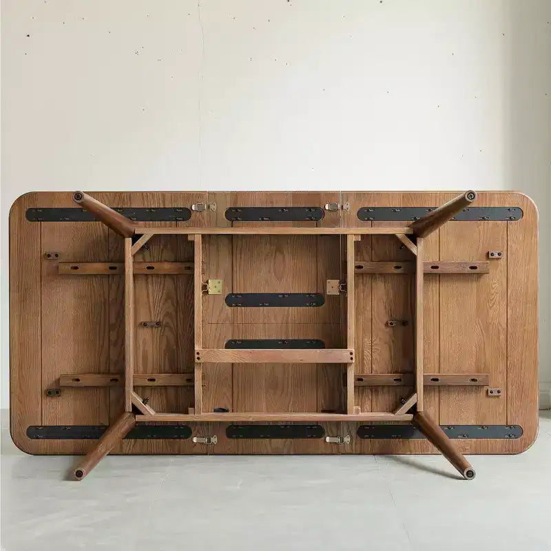 Modern Minimalist Wood Dining Table, Rectangular Kitchen Table for Dining Room, 4-6 Person Seating