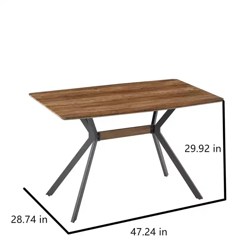 Modern Minimalist Wood Dining Table, Rectangular Kitchen Table for Dining Room, 4-6 Person Seating