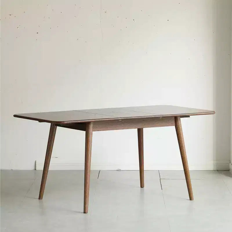 Modern Minimalist Wood Dining Table, Rectangular Kitchen Table for Dining Room, 4-6 Person Seating