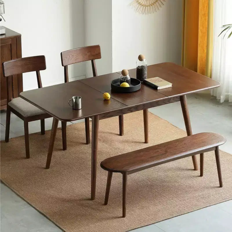 Modern Minimalist Wood Dining Table, Rectangular Kitchen Table for Dining Room, 4-6 Person Seating
