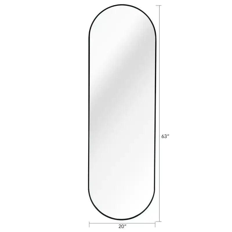 Miroir mural rectangulaire ovale pleine longueur de 63x20 pouces