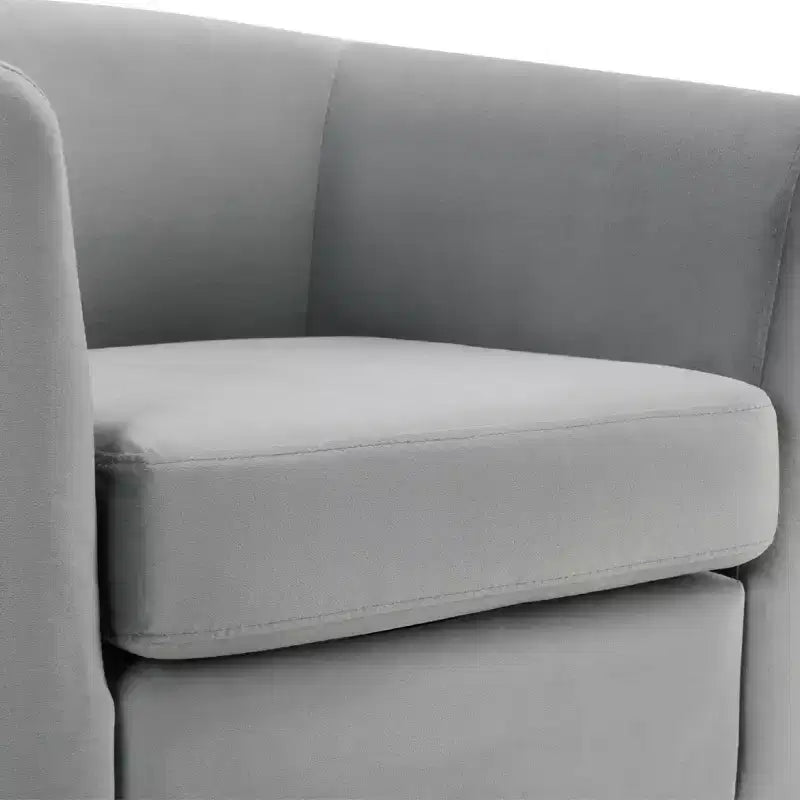 Velvet Accent Chair with Ottoman, Modern Barrel Chair Armchair for Living Room, Bedroom