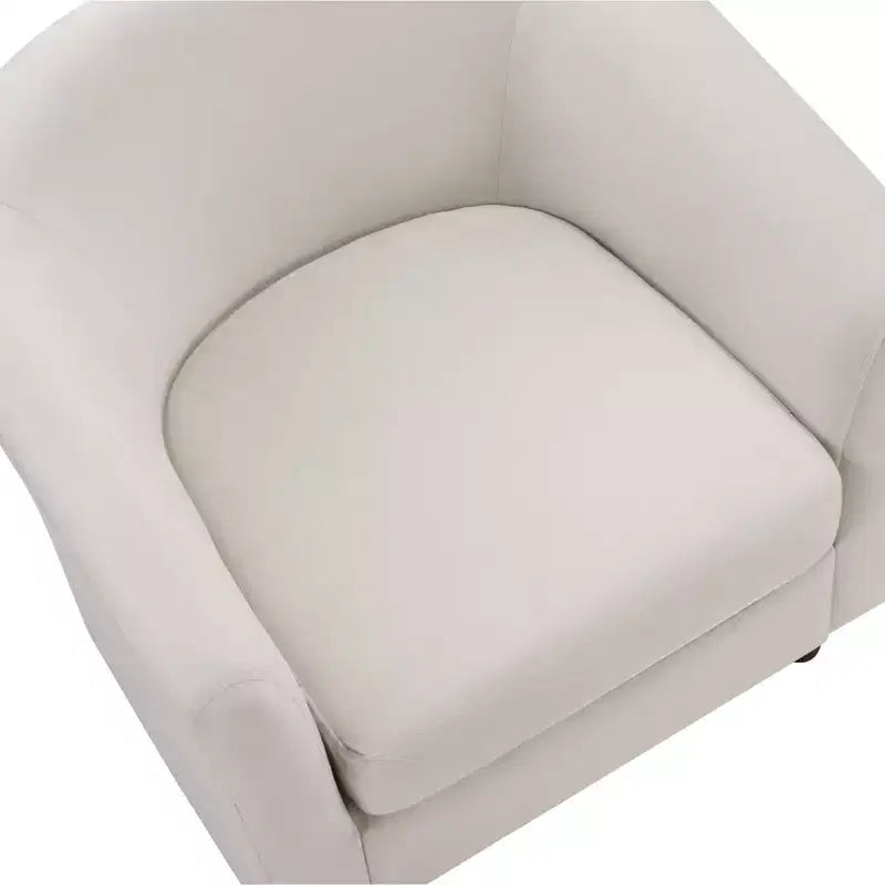 Velvet Accent Chair with Ottoman, Modern Barrel Chair Armchair for Living Room, Bedroom