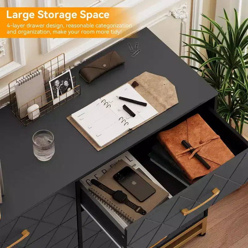 Black 8-Drawer Tall Dresser, Soft-Close Glides, Anti-Tip Kit, 36.2"H Space-Saving Storage Organizer