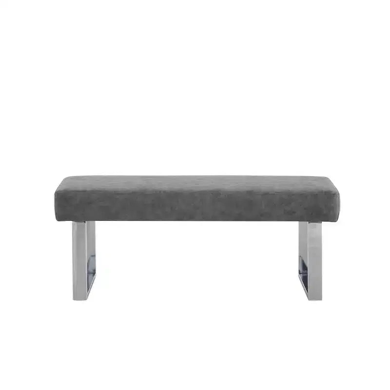Banc rembourré gris moderne