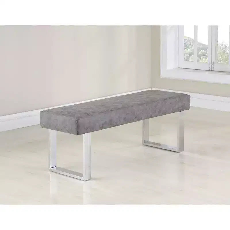 Banc rembourré gris moderne