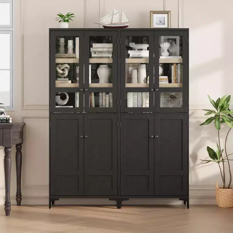 71-Inch Tall Storage Cabinet, 5-Tier Kitchen Pantry with 4 Doors, 27.6"W x 13.9"D, Adjustable Shelves