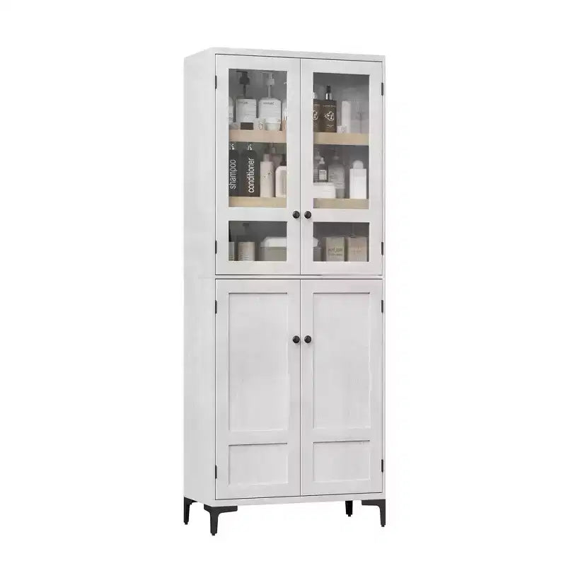 71-Inch Tall Storage Cabinet, 5-Tier Kitchen Pantry with 4 Doors, 27.6"W x 13.9"D, Adjustable Shelves