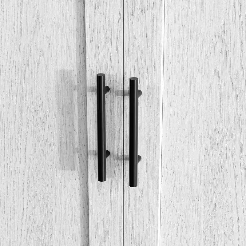 Tall Slim Storage Cabinet with Glass Doors and Adjustable Shelves