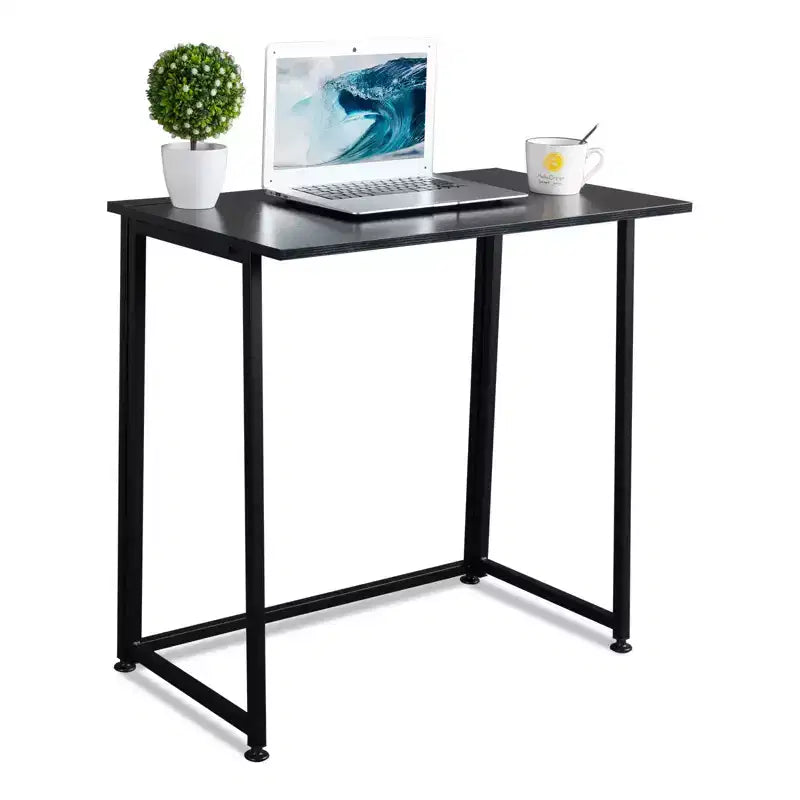 Collapsible Metal Computer Desk, 31.5"W x 17.7"D x 29.9"H, Black, Home Office Study Table