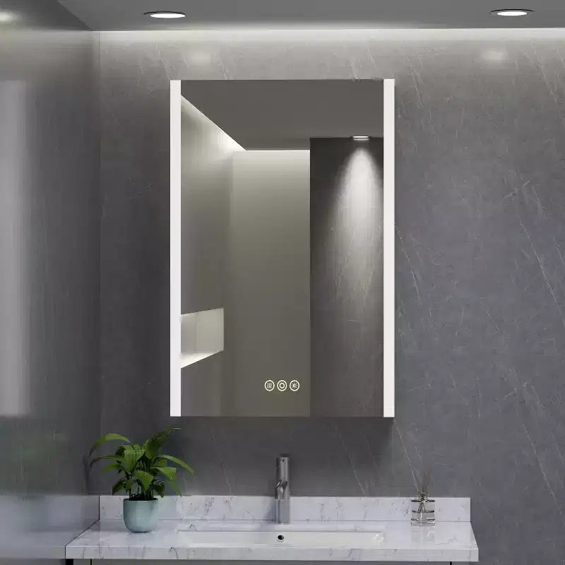 LED Medicine Cabinet with Mirror – Surface or Recessed Mount, Dimmable Light, Anti-Fog, USB Port & Outlet
