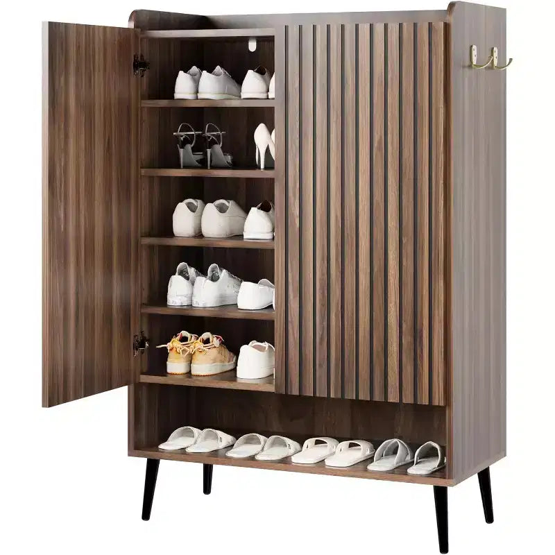 Large Shoe Cabinet with 3 Doors, Adjustable Shelves, Shoe Organizer for Hallway, Entryway, Living Room