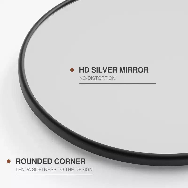 31 In.H x 24 In.W Black Iron Wall Mirror