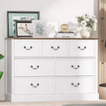 Acekool 7-Drawer Wood Dresser Chest, Rustic Farmhouse Storage Organizer for Bedroom, Living Room, Hallway, and Childrens Room