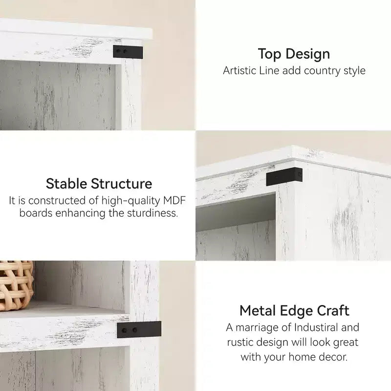 5-Tier Bookcase with Open Shelves