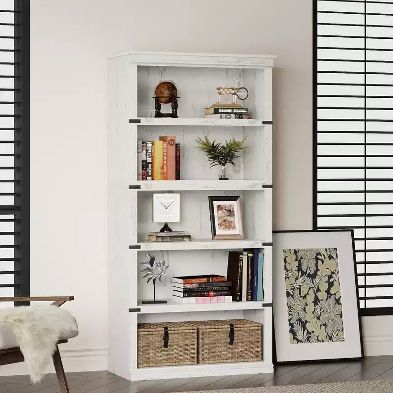 5-Tier Bookcase with Open Shelves