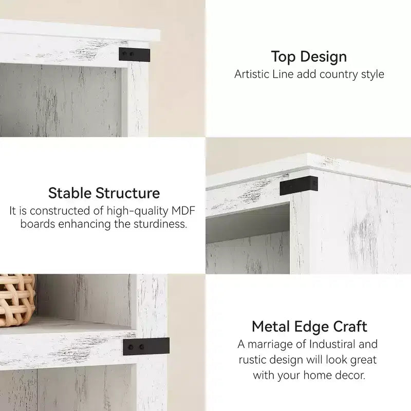 5-Tier Bookcase with Open Shelves