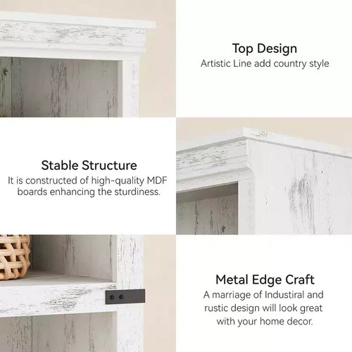 5-Tier Bookcase with Open Shelves