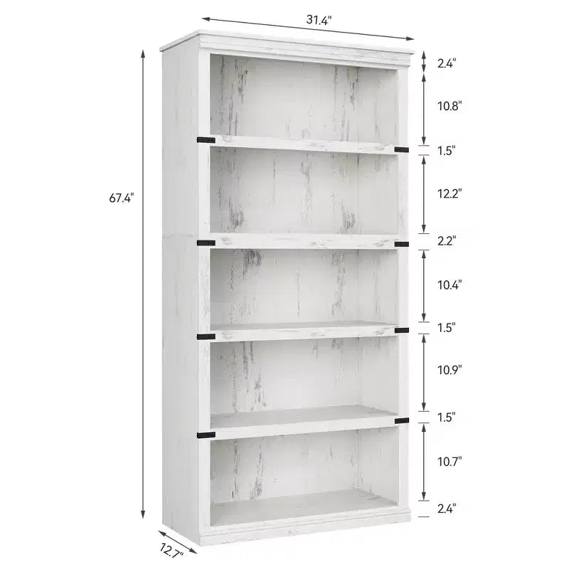 5-Tier Bookcase with Open Shelves