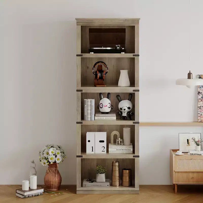 5-Tier Bookcase with Open Shelves