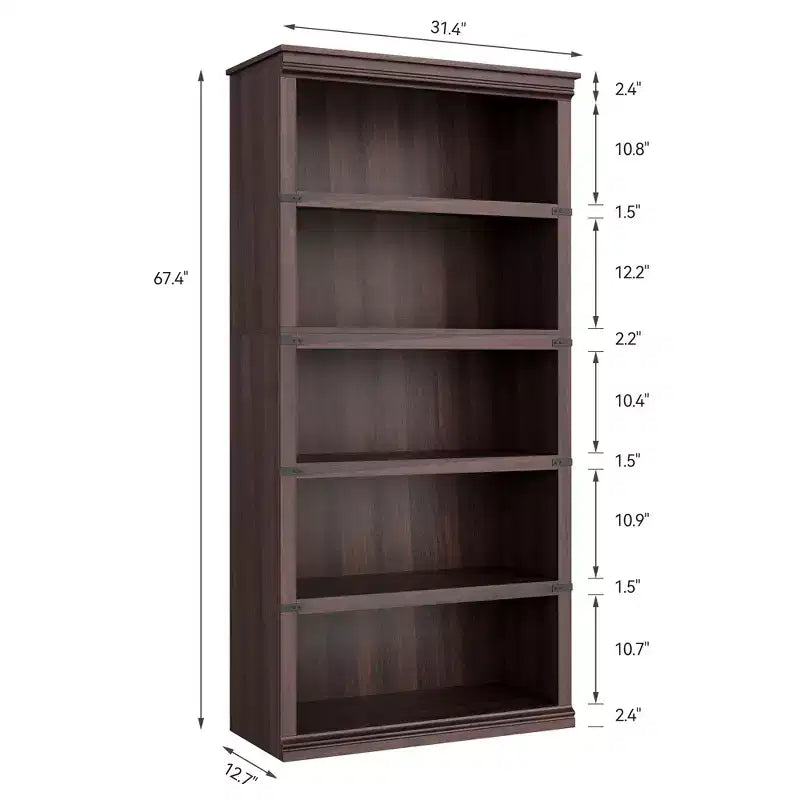 5-Tier Bookcase with Open Shelves