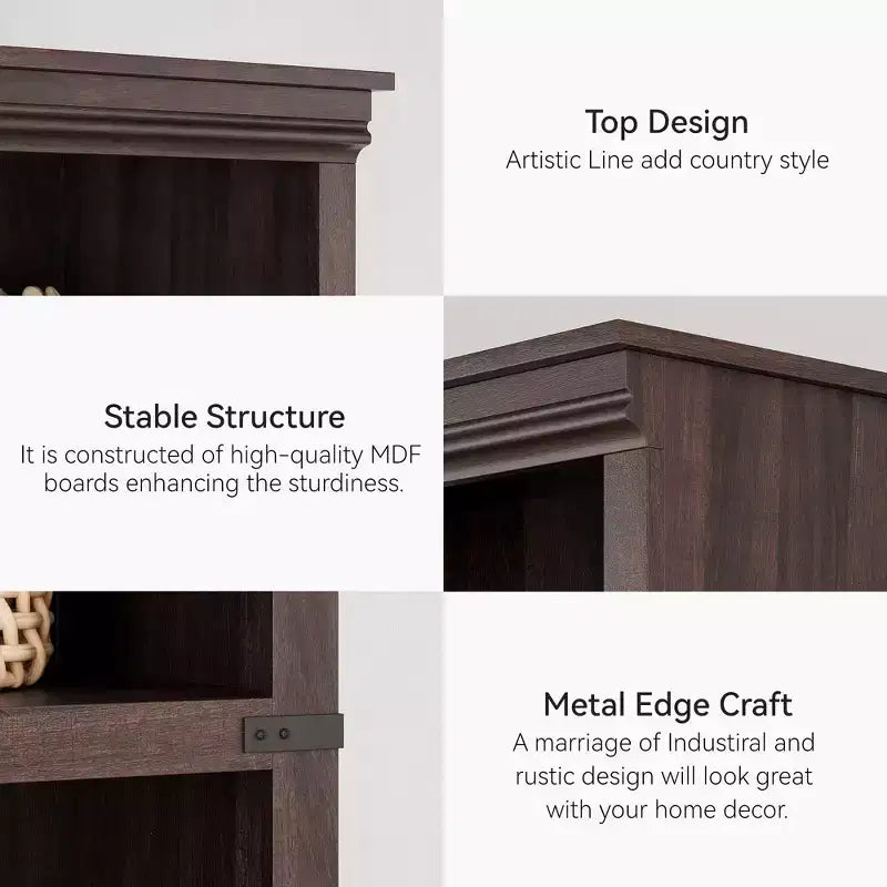 5-Tier Bookcase with Open Shelves