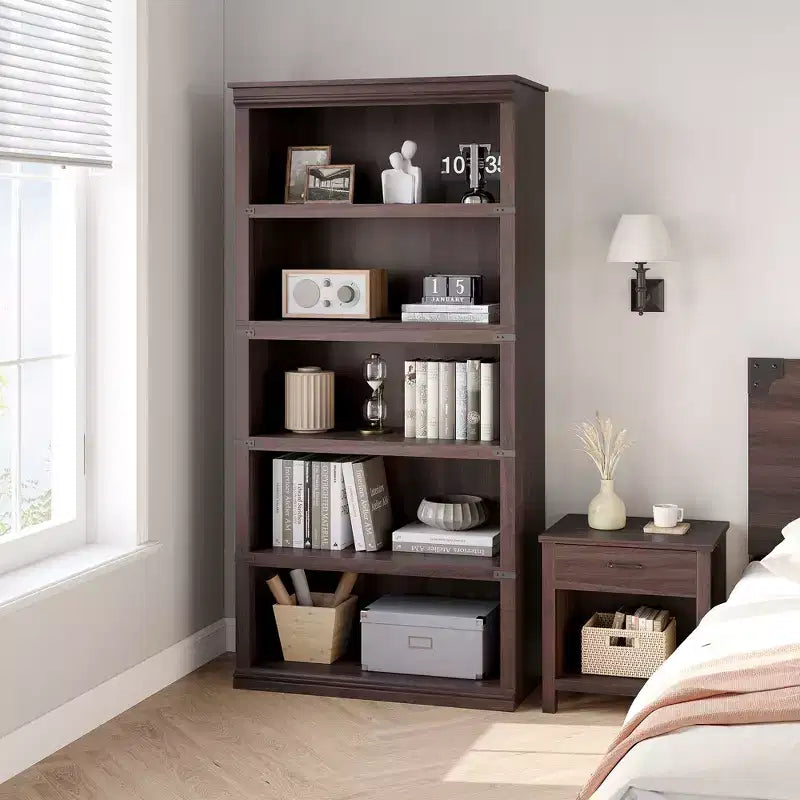 5-Tier Bookcase with Open Shelves