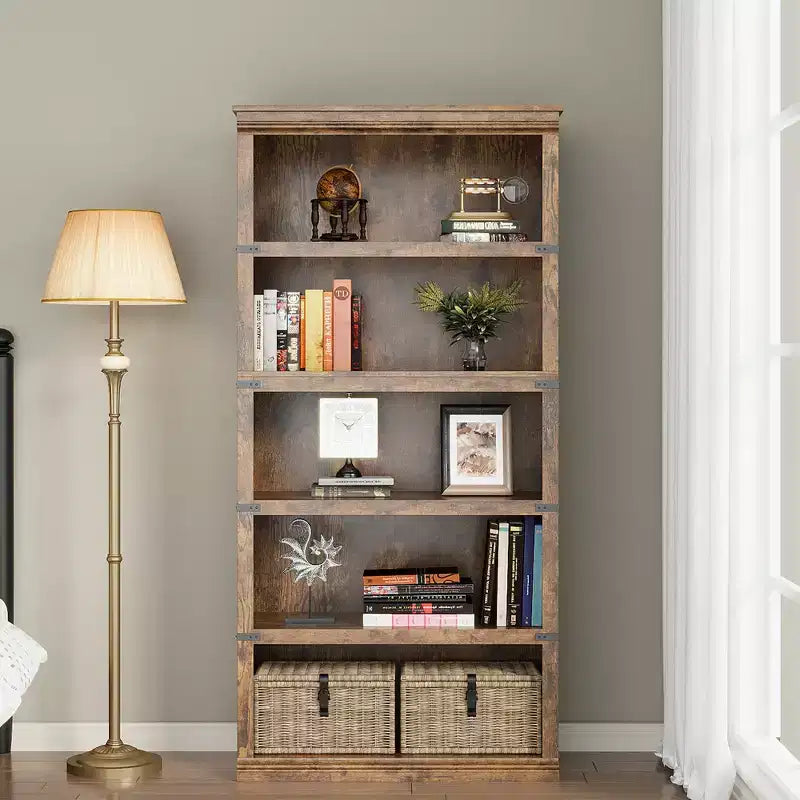 5-Tier Bookcase with Open Shelves