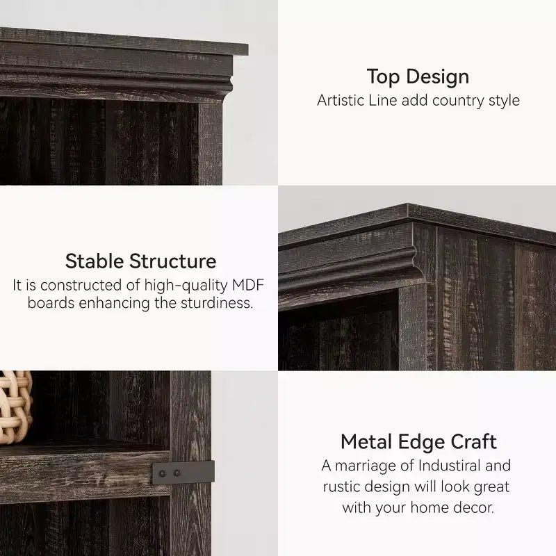 5-Tier Bookcase with Open Shelves