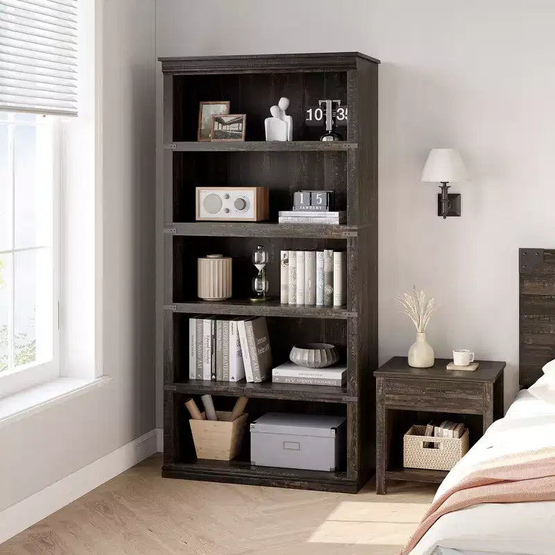 5-Tier Bookcase with Open Shelves