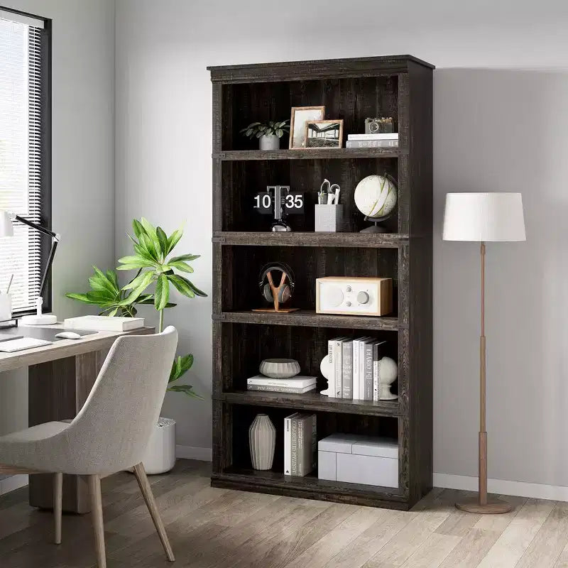 5-Tier Bookcase with Open Shelves