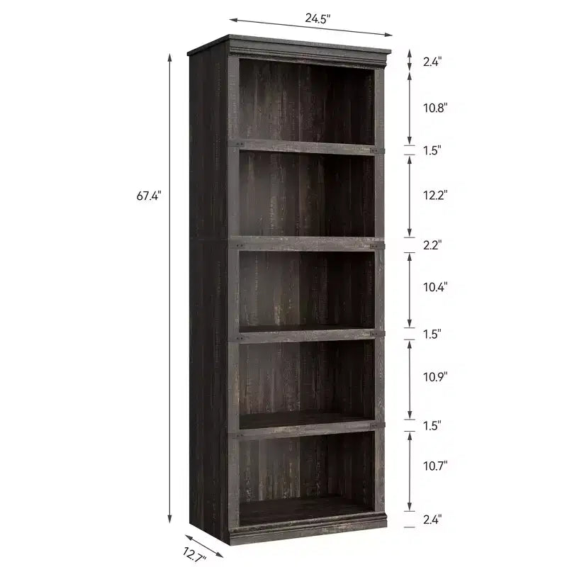 5-Tier Bookcase with Open Shelves