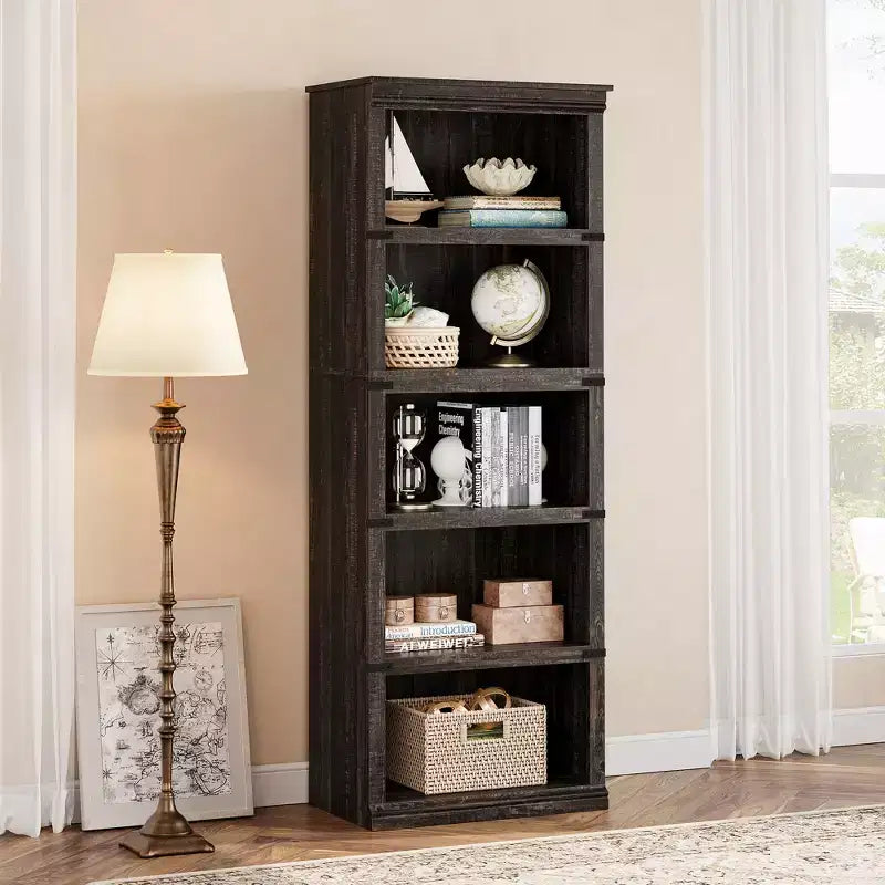 5-Tier Bookcase with Open Shelves