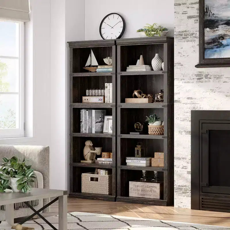 5-Tier Bookcase with Open Shelves