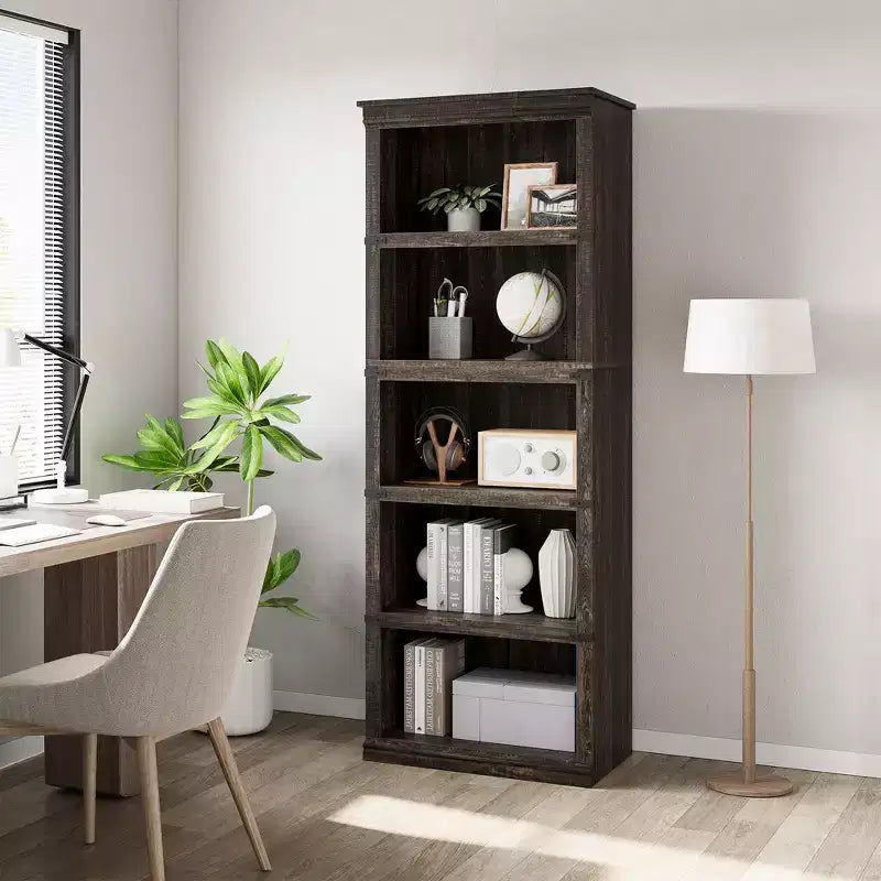 5-Tier Bookcase with Open Shelves