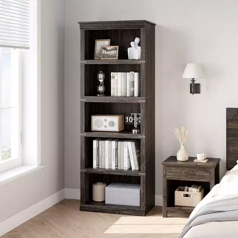 5-Tier Bookcase with Open Shelves