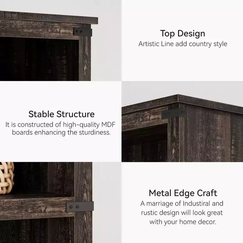 5-Tier Bookcase with Open Shelves