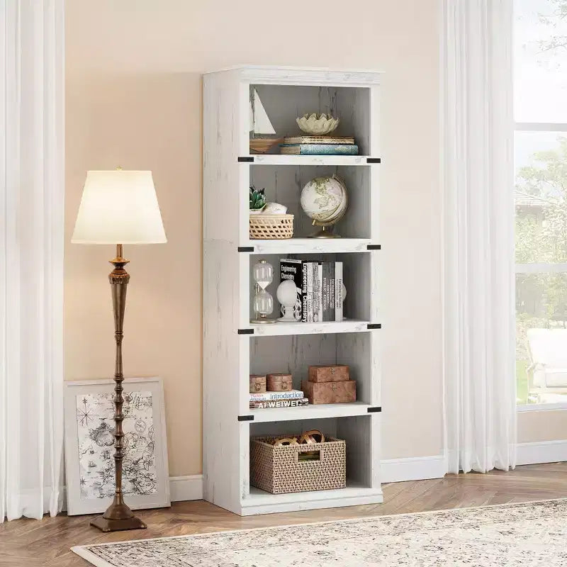 5-Tier Bookcase with Open Shelves