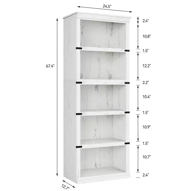 5-Tier Bookcase with Open Shelves
